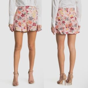 RED Valentino Pink Floral Ruffle Shorts High Rise size Italy 36 / US 2